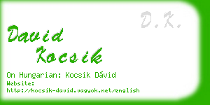 david kocsik business card